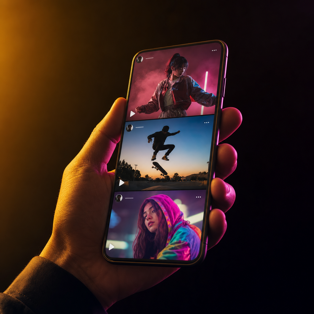 Reels feed mockup