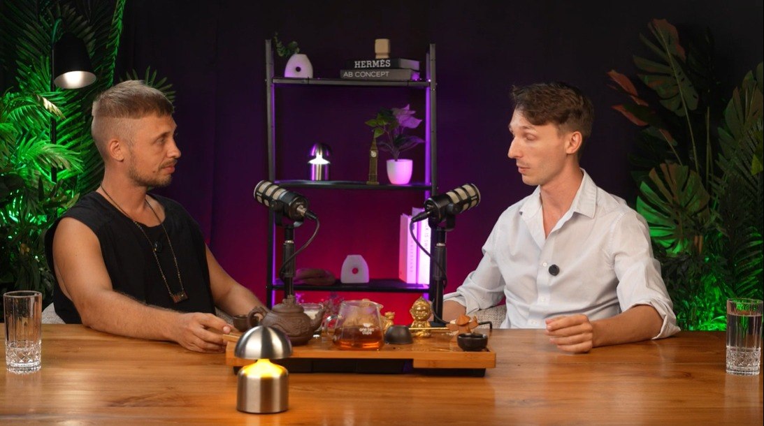 Tea-room podcast setup