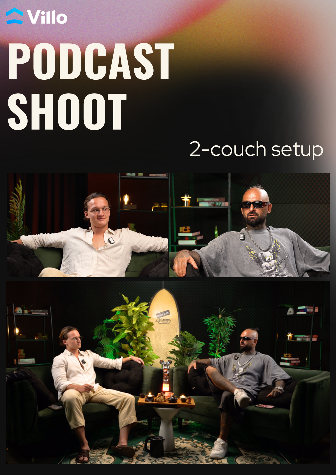 Podcast 2-Couch Setup