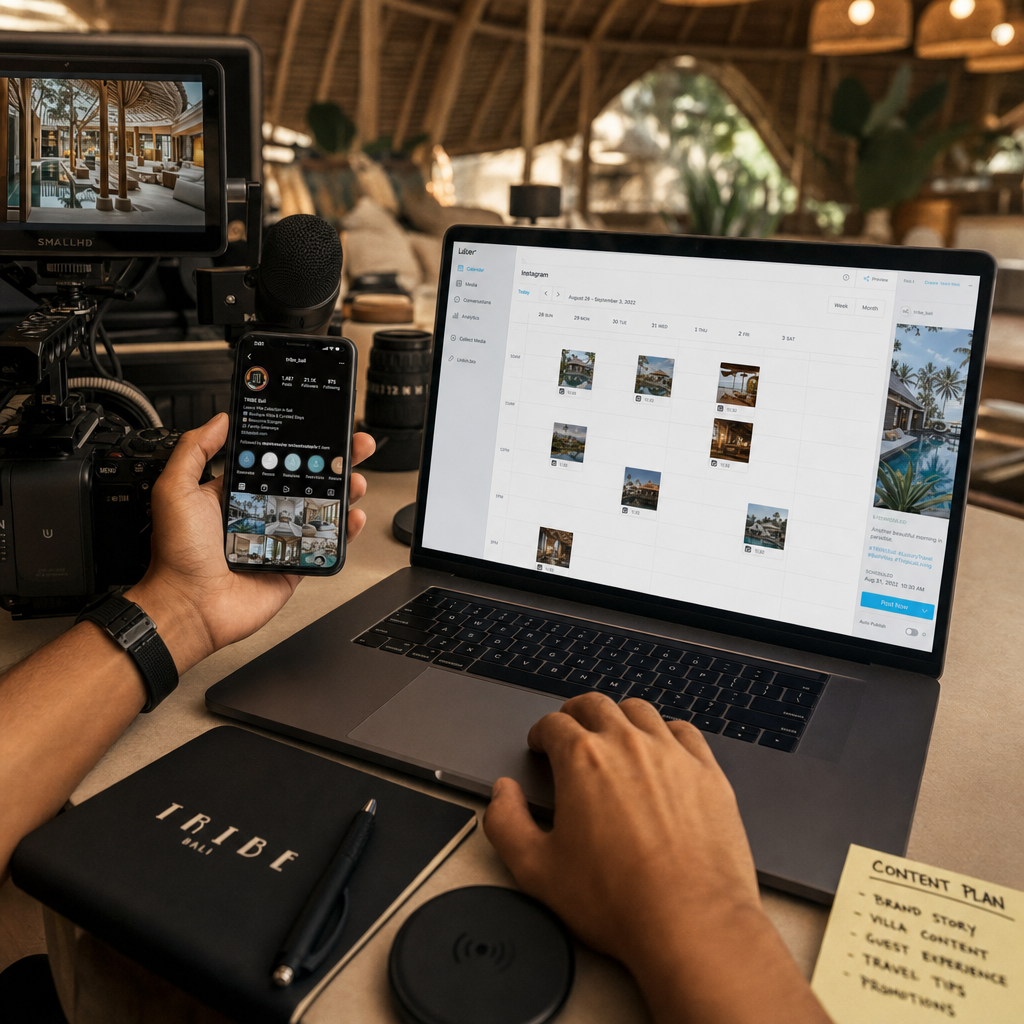 Production setup at Villo Studio for instagram management